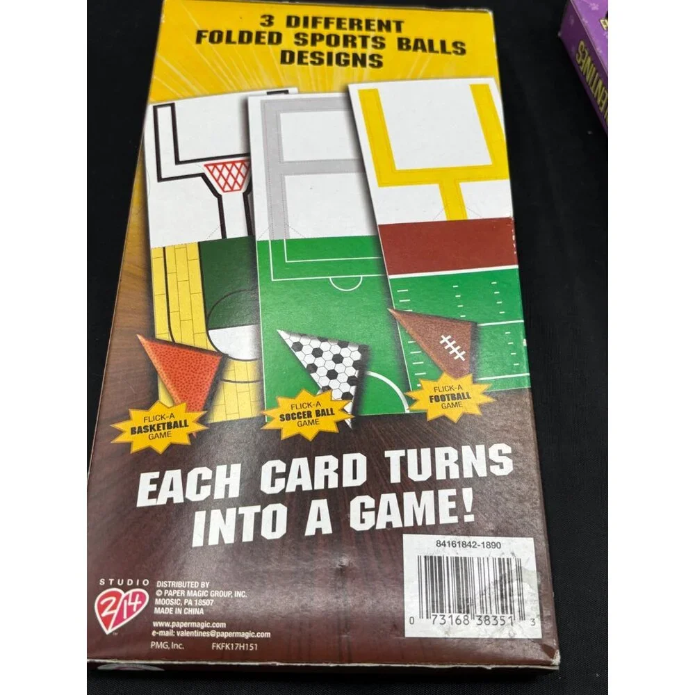 2 Boxes activity Valentine Day Cards 24 Sports Ball 24 Foldin Friends New